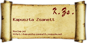 Kapuszta Zsanett névjegykártya