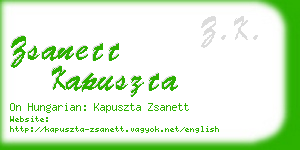 zsanett kapuszta business card